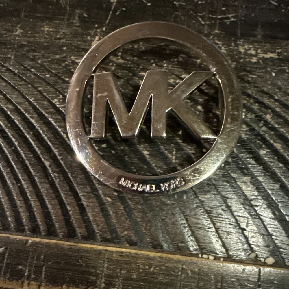 Michael Kors Monogram Belt Buckle MK Silver Large